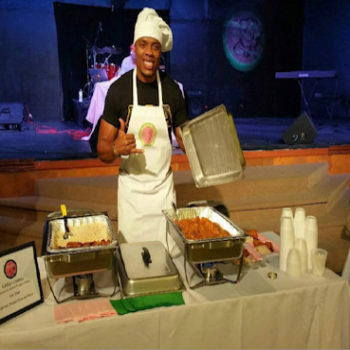 Chef Adebiyi Lanre prepares his notorious Peanut Stew.